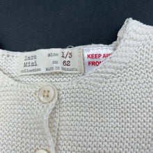 Load image into Gallery viewer, Girls Zara, knitted cotton bolero cardigan, FUC, size 000,  