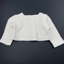 Load image into Gallery viewer, Girls Zara, knitted cotton bolero cardigan, FUC, size 000,  