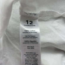Load image into Gallery viewer, Girls Carters, embroidered lightweight cotton top, marks front hem, FUC, size 12 months,  