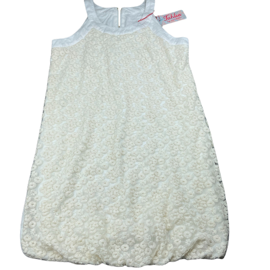 Girls Tahlia by Minihaha, cream lace panel party dress, *small light mark right shoulder*, NEW, size 14, L: 73cm