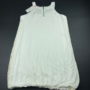 Girls Tahlia by Minihaha, cream lace panel party dress, *small light mark right shoulder*, NEW, size 14, L: 73cm