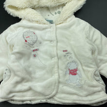 Load image into Gallery viewer, Girls Disney, Winnie the Pooh cotton lined velour hooded jacket, GUC, size 000,  