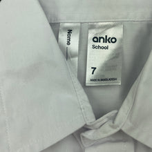 Load image into Gallery viewer, unisex Anko, white short sleeve school shirt, EUC, size 7,  