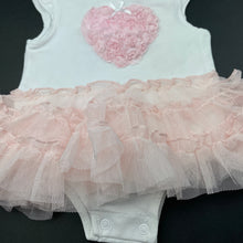 Load image into Gallery viewer, Girls Target, white &amp; pink tutu romper, FUC, size 000,  