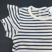 Load image into Gallery viewer, Girls Target, ribbed navy stripe bodysuit / romper, GUC, size 000,  