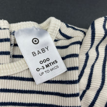 Load image into Gallery viewer, Girls Target, ribbed navy stripe bodysuit / romper, GUC, size 000,  