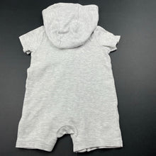 Load image into Gallery viewer, Boys Disney, Mickey Mouse grey marle hooded romper, FUC, size 000,  