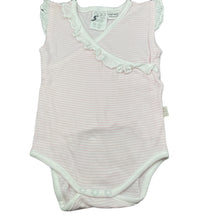 Load image into Gallery viewer, Girls Gaia, pink stripe organic cotton bodysuit / romper, GUC, size 000,  