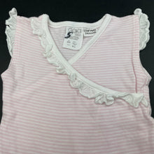 Load image into Gallery viewer, Girls Gaia, pink stripe organic cotton bodysuit / romper, GUC, size 000,  