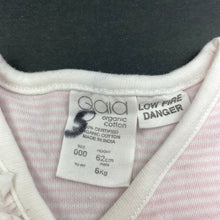 Load image into Gallery viewer, Girls Gaia, pink stripe organic cotton bodysuit / romper, GUC, size 000,  