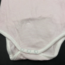 Load image into Gallery viewer, Girls Gaia, pink stripe organic cotton bodysuit / romper, GUC, size 000,  