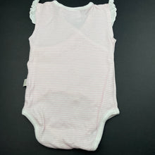 Load image into Gallery viewer, Girls Gaia, pink stripe organic cotton bodysuit / romper, GUC, size 000,  