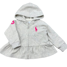Load image into Gallery viewer, Girls Ralph Lauren, stretchy embroidered zip hoodie sweater, GUC, size 6 months,  