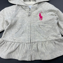 Load image into Gallery viewer, Girls Ralph Lauren, stretchy embroidered zip hoodie sweater, GUC, size 6 months,  