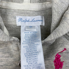 Load image into Gallery viewer, Girls Ralph Lauren, stretchy embroidered zip hoodie sweater, GUC, size 6 months,  