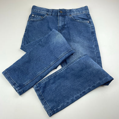 Boys 1964 Denim Co, blue denim jeans, adjustable, Inside leg: 58.5cm, wear on cuffs, FUC, size 10,  