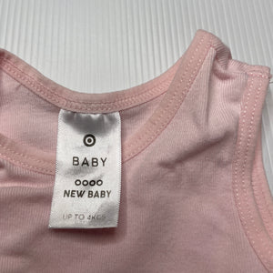 Girls Target, pink cotton singlet top, bird, EUC, size 0000,  