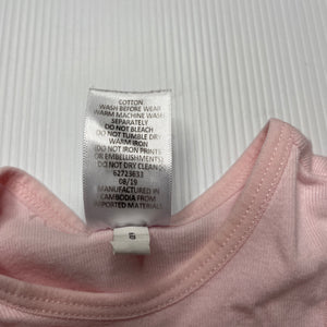 Girls Target, pink cotton singlet top, bird, EUC, size 0000,  