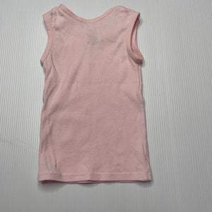 Girls Target, pink cotton singlet top, bird, EUC, size 0000,  
