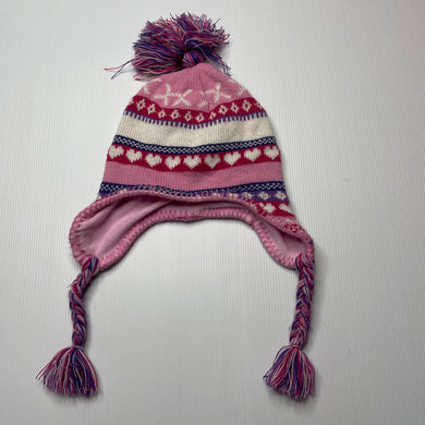 Girls Target, fleece lined knitted winter hat, EUC, size 7-10,  