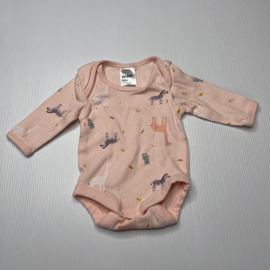 Girls Anko, pink cotton bodysuit / romper, EUC, size 00000,  