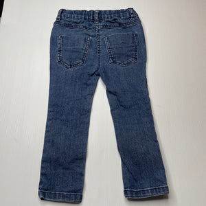 Girls Anko, blue stretch denim jeans, adjustable, Inside leg: 34cm, FUC, size 3,  