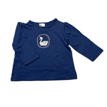 Load image into Gallery viewer, Girls Target, organic cotton long sleeve top, swan, EUC, size 000,  