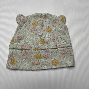 Girls Anko, floral cotton hat / beanie, EUC, size 00000,  