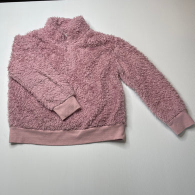 Girls Anko, pink fluffy fleece sweater / jumper, FUC, size 9,  
