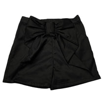 Load image into Gallery viewer, Girls Fresh Baked, black stretch satin shorts, elasticated, EUC, size 6,  