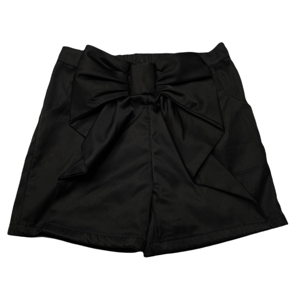 Girls Fresh Baked, black stretch satin shorts, elasticated, EUC, size 6,  