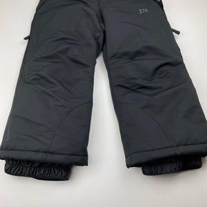 unisex 37 Degrees South, black ski / snow salopettes / pants, Inside leg: 38cm, EUC, size 2,  