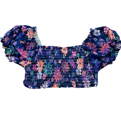 Girls Mango, floral swim top, GUC, size 6,  