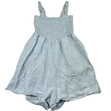 Load image into Gallery viewer, Girls Seed, blue &amp; white viscose / linen summer playsuit, GUC, size 8,  