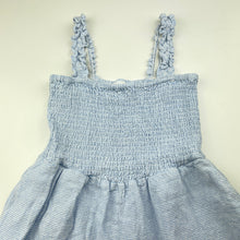 Load image into Gallery viewer, Girls Seed, blue &amp; white viscose / linen summer playsuit, GUC, size 8,  
