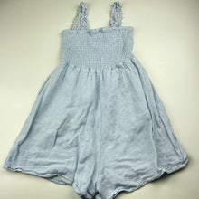 Load image into Gallery viewer, Girls Seed, blue &amp; white viscose / linen summer playsuit, GUC, size 8,  