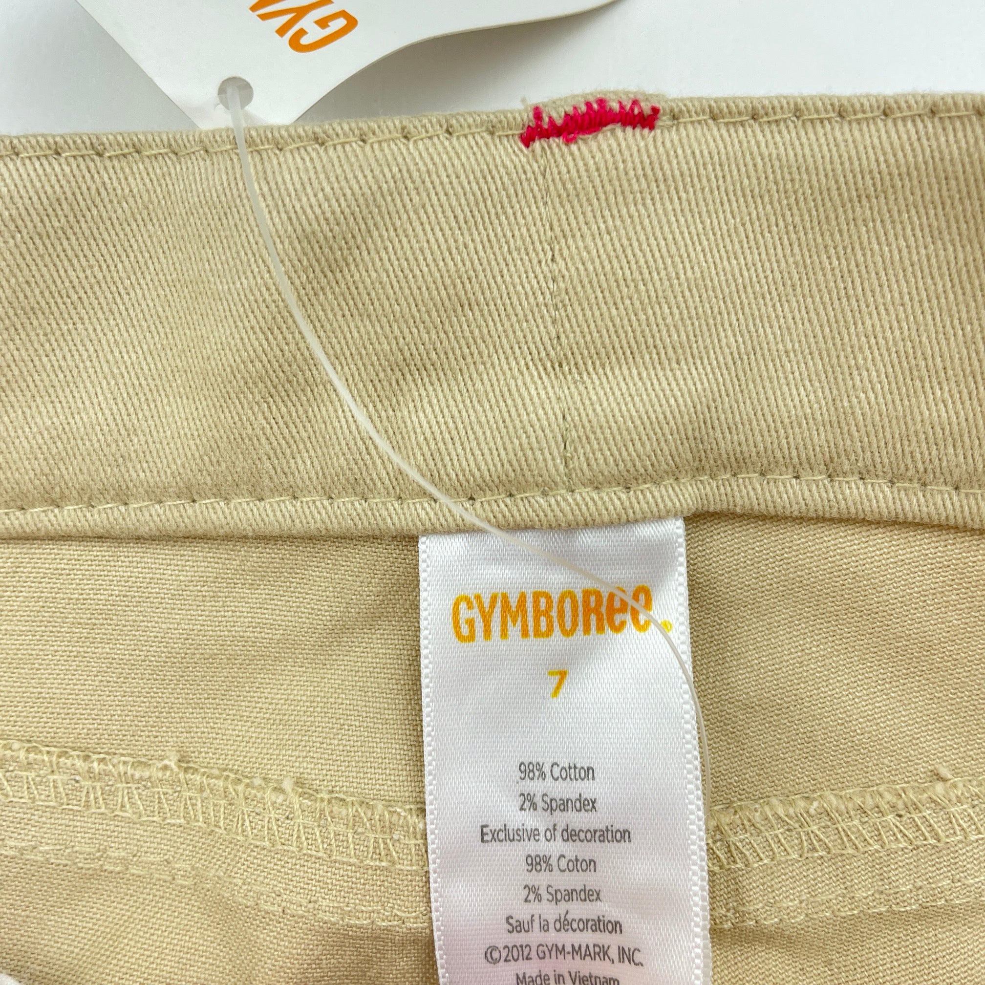Gymboree, embroidered stretch cotton cropped pants, adjustable