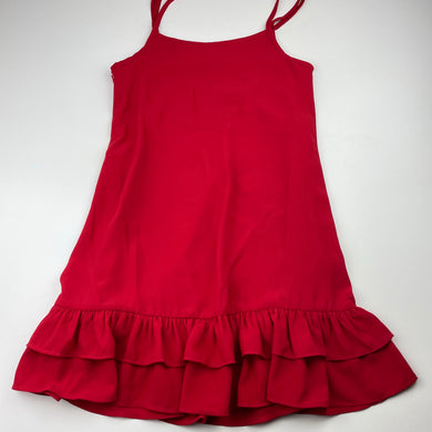 Girls Alfaberry, cotton lined red party dress, small catches, FUC, size 7, L: 73cm