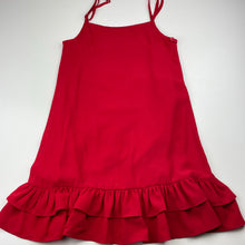 Load image into Gallery viewer, Girls Alfaberry, cotton lined red party dress, small catches, FUC, size 7, L: 73cm