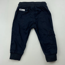 Load image into Gallery viewer, Boys Country Road, navy stretch cotton pants, elasticated, wash fade, FUC, size 0,  
