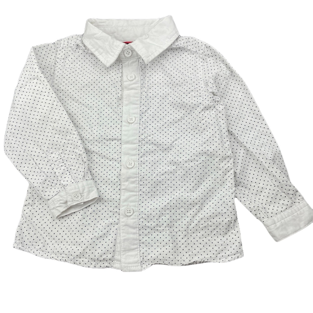 Boys Peter Morrissey, spotted cotton long sleeve shirt, GUC, size 2,  