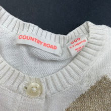 Load image into Gallery viewer, Girls Country Road, lightweight knitted cotton cardigan, light marks, FUC, size 000,  