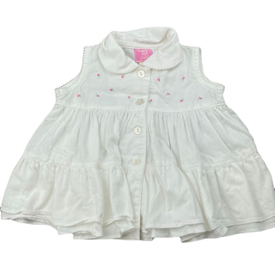 Girls MINIHAHA, embroidered cotton swing top / blouse, GUC, size 0,  