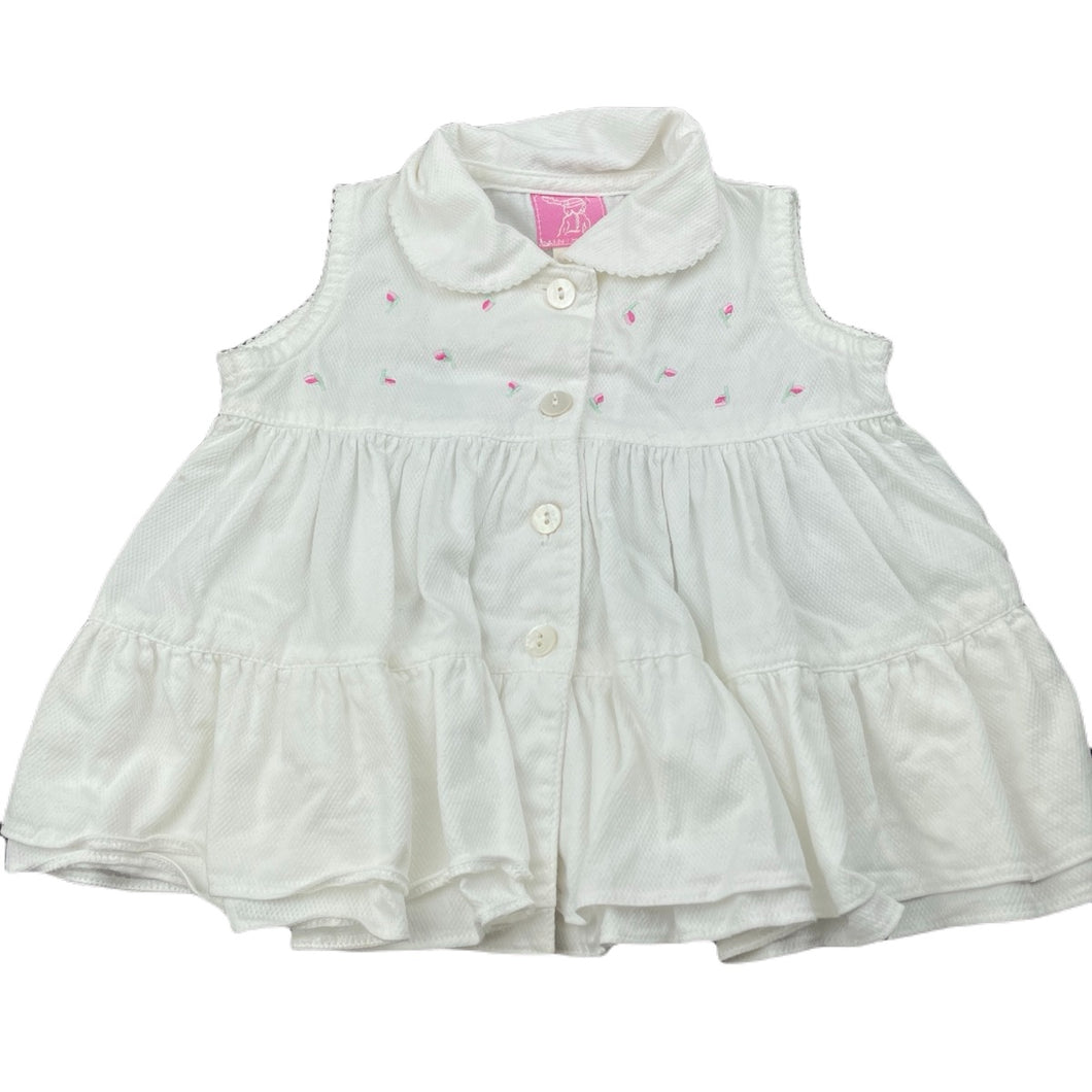 Girls MINIHAHA, embroidered cotton swing top / blouse, GUC, size 0,  