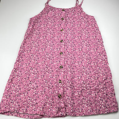 Girls Target, floral viscose / linen summer dress, EUC, size 14, L: 77cm