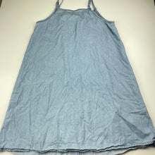 Load image into Gallery viewer, Girls Target, chambray cotton summer dress, GUC, size 14, L: 80cm