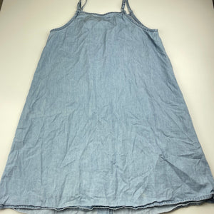 Girls Target, chambray cotton summer dress, GUC, size 14, L: 80cm