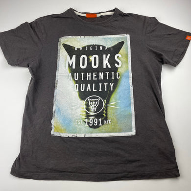 Boys Mooks, grey cotton t-shirt / top, FUC, size 16,  
