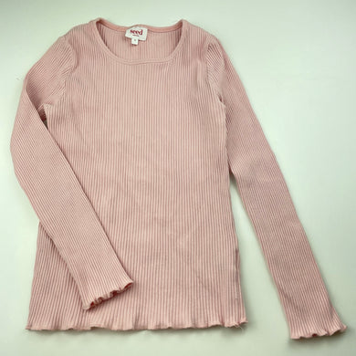 Girls Seed, pink ribbed stretchy long sleeve top, GUC, size 9,  