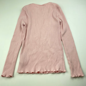 Girls Seed, pink ribbed stretchy long sleeve top, GUC, size 9,  